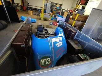 classic renngespann busch mit anhanger rennmaschine