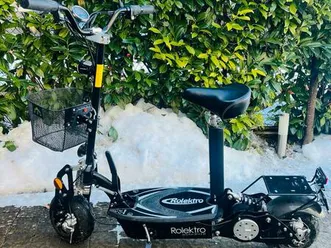 rolektro e-roller elektroroller schwarz mit korb