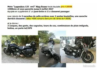 vends moto légenders 125