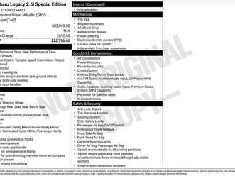 used 2009 subaru legacy base