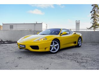 360 modena f1, giallo modena, tehdasnavigointi, superhistorialla oleva suomi-auto, carrozzeria scaglietti erikoissisusta