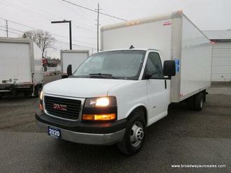 used 2020 gmc g3500 1-ton cargo moving 2 passenger 6.0l - v8.. 177-inch-wheel-base.. stabilitrak-package.. aux input.. air conditioning..