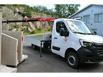 renault master 165hk 4.2m flak med kran ml 150,3
