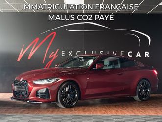 bmw série 4 coupé m440i xdrive m sport - to pano, intérieur carbone, entrée sans clé, attelage, aff. tête haute, régul. adaptatif - révisée 10/2025 - gar. 12 mo