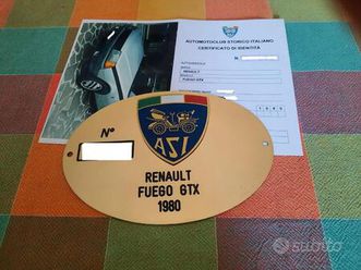 renault fuego gtx 2.0 targa oro asi - crs - ads