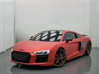 audi r8 v10 plus 5.2l 610 ch rouge avec covering rouge satiné, am 2015 non fapée d'origine=sonorité