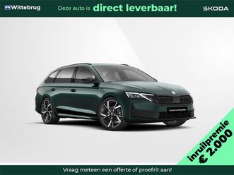 škoda octavia combi 1.5 tsi mhev sportline tour trekhaak / infotainment navigatie pakket / reservewiel / soundsystem canton / travel assist pakket / €2000 inrui