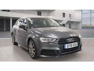 2018 audi a3 1.0 tfsi black edition sportback 5dr petrol s tronic euro 6 (start/stop) (116 ps) hatchback...