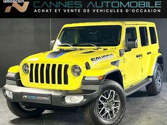 jeep wrangler unlimited 4xe 2.0 t 380ch 4x4 bva8 sahara tva recup carplay gps tel cuir chauff acc