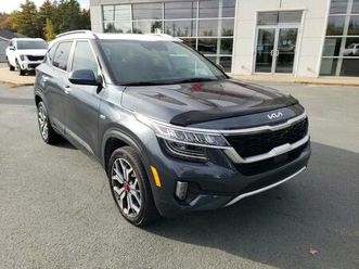 used 2022 kia seltos sx turbo w/burgundy interior new trade. kia certified. mint!