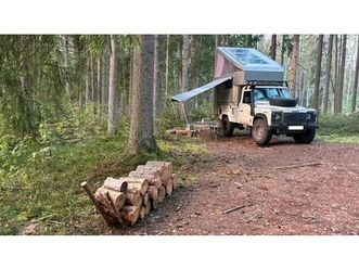 land rover defender camper td5, tüv neu, ausgebaute wohnkabine