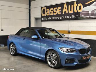 bmw série 2 cabriolet f23 220d 190ch pack m garantie 12 mois, alarme, bluetooth, caméra, cuir, grand gps, led, park assist, sièges chauffant ...