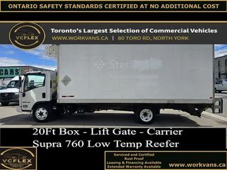2018 isuzu nrr 20ft - carrier supra 650 reefer with standby + li