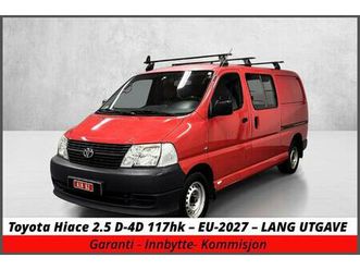 toyota hiace 2.5 d-4d 117hk - eu-2027 - lang utgave