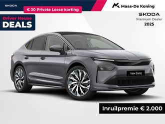 škoda enyaq coupé iv selection elektromotor 210 kw / 286 pk suv | 21 velgen supernova | clever pack | elektrisch inklapbare trekhaak |