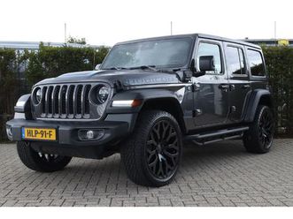 jeep wrangler unlimited 4xe 380 rubicon brute wielen | adaptive cruise | trekhaak | stoel+stuur verwarming | camera v+a | keyless | alpine audio