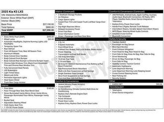 2025 kia k5 lxs
