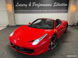 ferrari 458 ferrari spider 4.5i v8 - française - 38 000km - rosso corsa - suivi ferrari