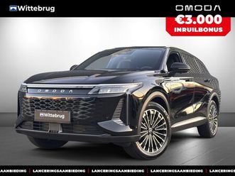 omoda 9 premium plug-in hybride automaat met 1100 km range, lederen bekleding, elektrsiche stoelverstelling voor en achter nu te bestellen en proef te rijden!