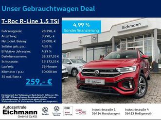 volkswagen t-roc cab. r-line 1.5 tsi+dsg+matrix-led+acc+rfk