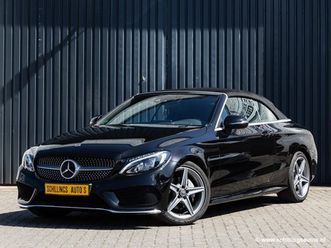 mercedes-benz c-klasse c200 cabrio amg-line automaat 64000km camera navi burmester airscarf head-up