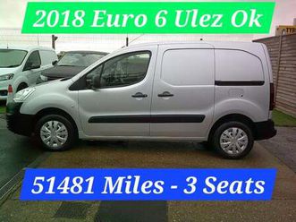 2018 peugeot partner 850 se 1.6 blue hdi van 51481 miles vgc 3 seats euro 6 ulez ok ...