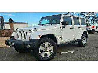 jeep wrangler jk sahara – 2.8 crd – 2013 – 215 700 km – vasp 2 places –boîte auto - blanc – gps – garantie 1 an