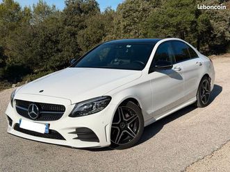 mercedes classe c 220d 194cv 9g-tronic amg line, berline, blanc, 10 cv 5 places