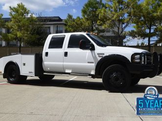 2005 f-550 crew 6.0l diesel 4x4 dually flatbed truck 67k mile