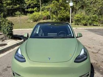 1 of 1 green tesla model y for sale(only camo green tesla in mi)
