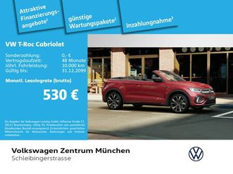 t-roc cabriolet 1.5 tsi r-line blackstyle ahk leder iq.light navi parkassist rearview alu19'misanobl