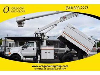 2013 ford f750 bucket boom chipper truck altec lr756 61 ft bucket boom