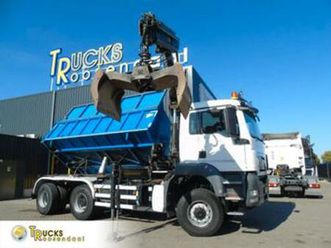 man tgs 26.400 + 6x6 + hiab 166 e3 hipro + 3side tipper — vrachtwagens — marktplaats