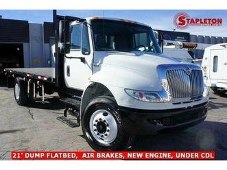 2012 international 4300 flatbed dump 20' flatbed dump, air brakes, rem