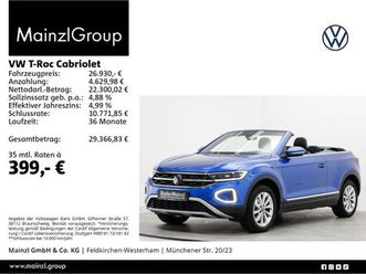 volkswagen t-roc cabriolet 1.5 tsi style kam. ahk shz acc