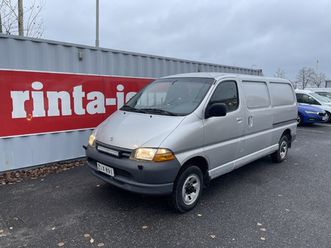 toyota hiace 2,4 tdsl 5ov pitkä 4wd - suomi-hiace! pitkä 4-veto, vetokoukku, led-lisävalo, radio, 2x renkaat, huoltokirja, leimattu 9/25