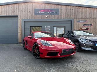 porsche 718 cayman 2.5i s 350 cv pdk + rouge carmin + carplay + pdls plus + pasm + pse + pack carbone + pack chrono