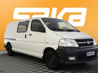 toyota hiace 2,5 d-4d 117 4ov pitkä ** suomi-auto / webasto / ilmastointi / bluetooth / merkkihuollettu! / lohkolämm. / vetokoukku **