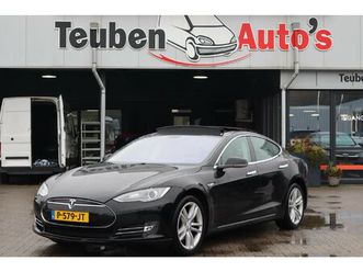 tesla model s 85 signature performance 90% soh, panoramadak, cruise control, camera, lederen interieur, luchtvering