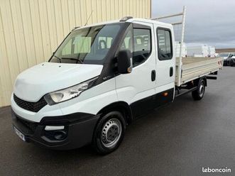 14990 ht - iveco daily 35s11 cabine approfondie 7 places plateau fixe 4m 2,3 l - 02/2015 - 91000 kms