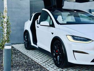 tesla model x plaid - joke - weiss/weiss 8-fach