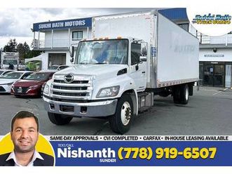 2019 hino 338 26' dry box liftgate + hydraulic brakes!*cvi completed