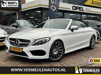 mercedes c-klasse cabriolet c180 156pk edition-1 amg line automaat + 19/ navi/ clima/ cruise/ stoelverwarming/ full-led/ trekhaak