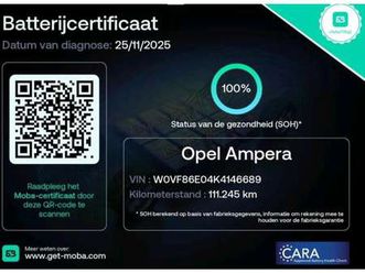 opel ampera-e business executive 60 kwh 100% soh