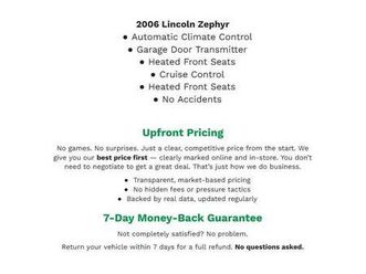 used 2006 lincoln zephyr 4dr sdn