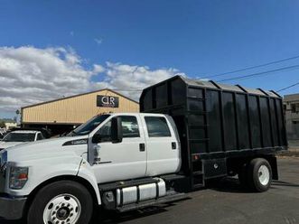 2017 ford f650 crew cab chipper dump truck lo mi carb compliant