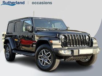 jeep wrangler unlimited 4xe 380pk sahara phev | leder | stoel- & stuurverwarming | navigatie | afneembaar dak |
