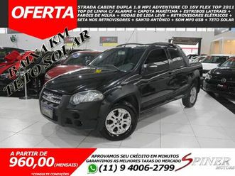 fiat strada cabine dupla 1.8 mpi adventure cd 16v flex top de linha c/ teto solar baixa km
