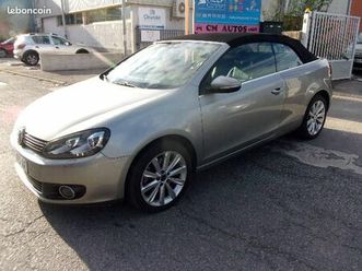 vw golf 6 cabriolet 2.0 tdi 140 carat dsg boite auto 2/12 79mkm cuir/clim/gps/tel/ja17/s.chauff/xenon/ factures entretien