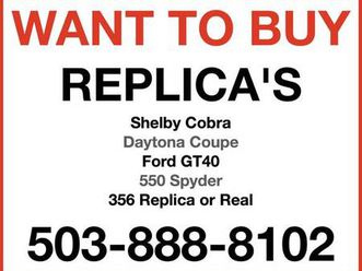 ◊ wanted shelby cobra daytona coupe ford gt40 porsche 356 550 replica